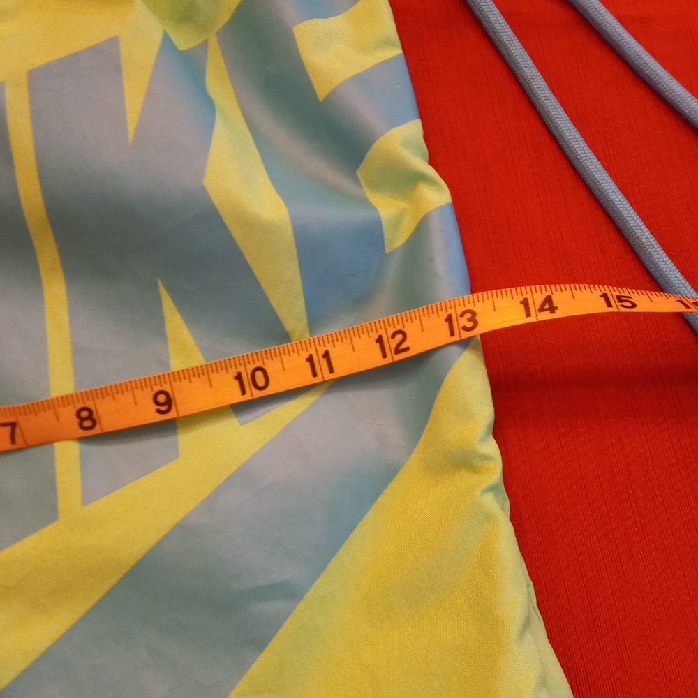 Nike Neon-Green Drawstring Bag with Blue Logo - Picture 10 of 11